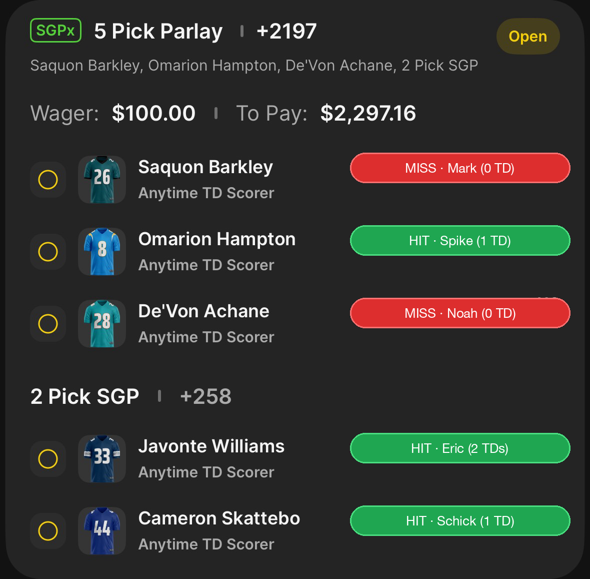 Bet #3 Slip