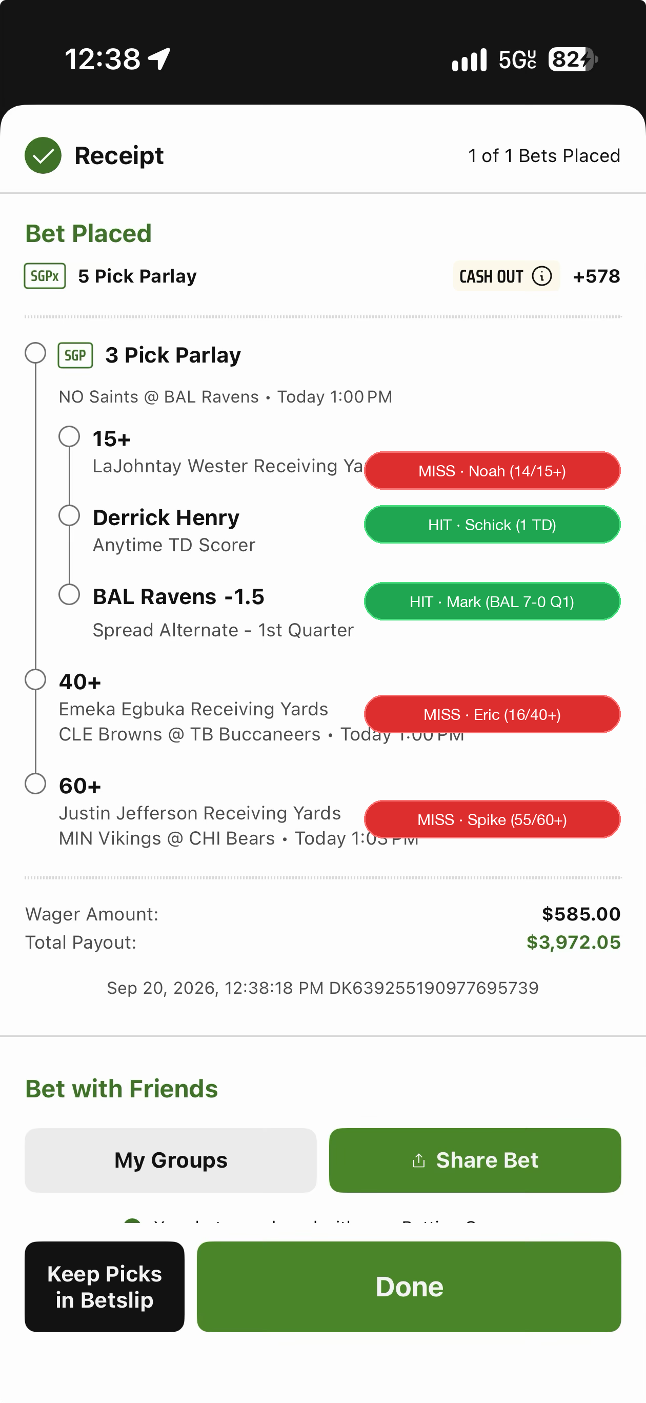 Bet #5 Slip